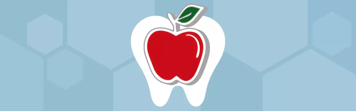 Apple-shaped Tooth to illustrate importance of Nutrition and Your Teeth.